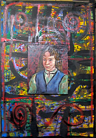 Yann-Ber TILLENON : Brenda TILLENON 1995, huile et acrylique sur toile, 131 X 90.